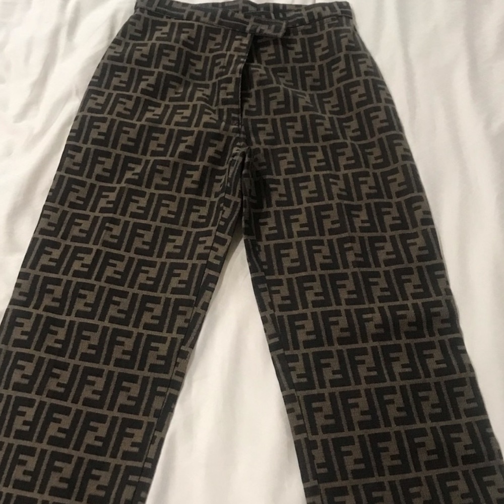 Authentic fendi logo denim pants
